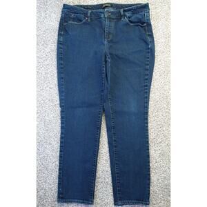 Talbots Womens Flawless Five Pocket Slim Ankle Jeans size 14 actual 34 x 27